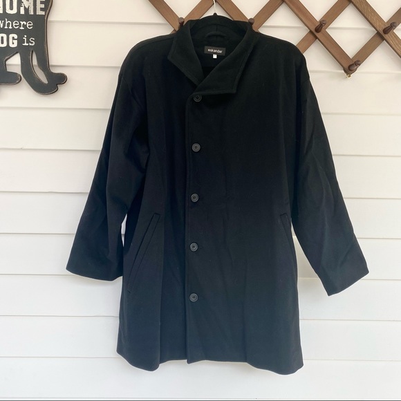 ESKANDAR Asymmetrical Button Front Wool & Cashmere Coat - Picture 2 of 9